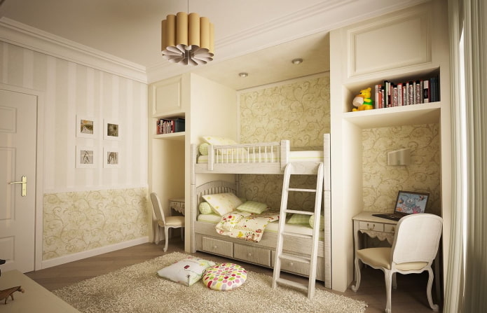 Habitación infantil para dos niños en estilo clásico