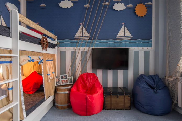 Estilo náutico en una habitación infantil