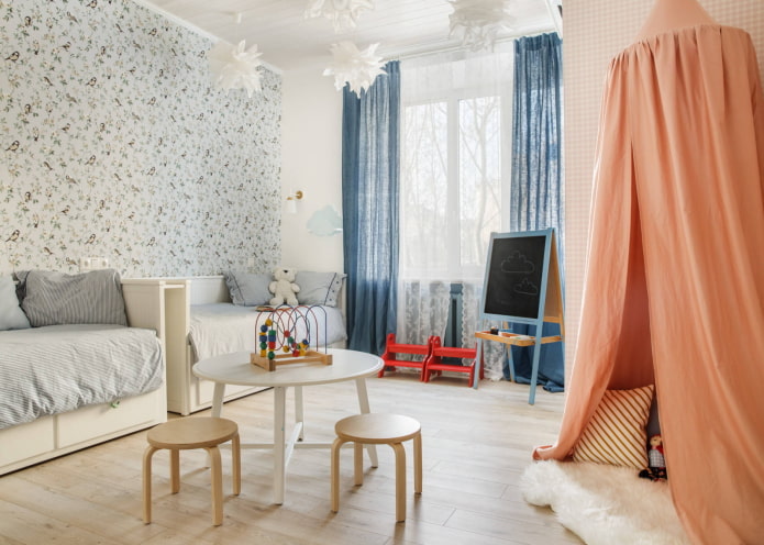 Una habitación en colores pastel