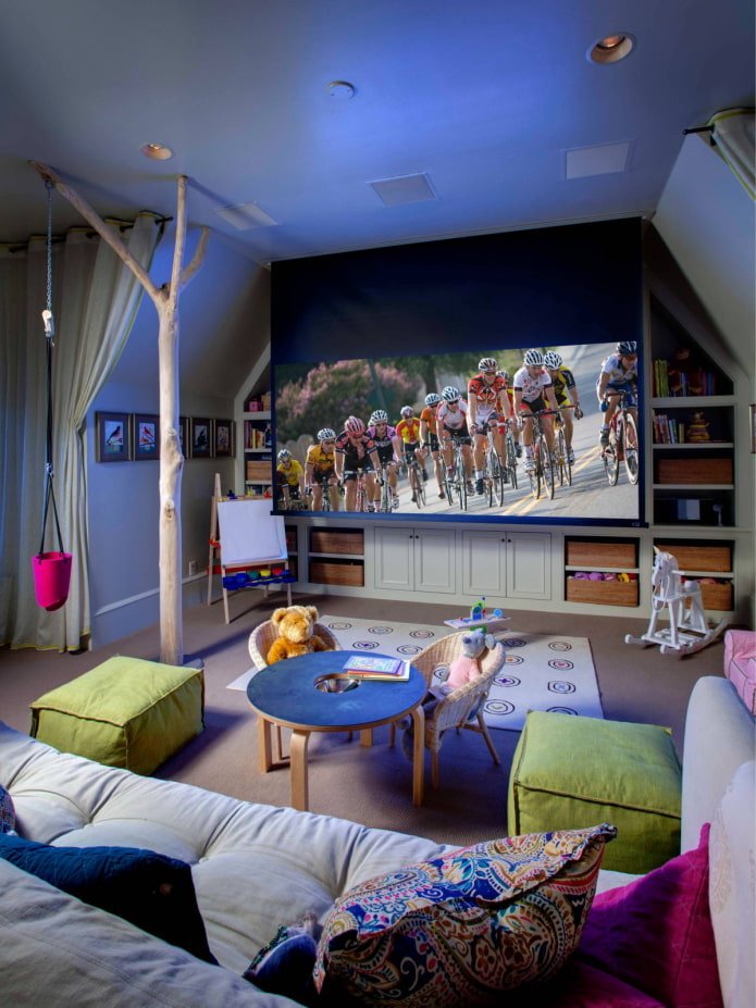 Proyector en la habitación infantil