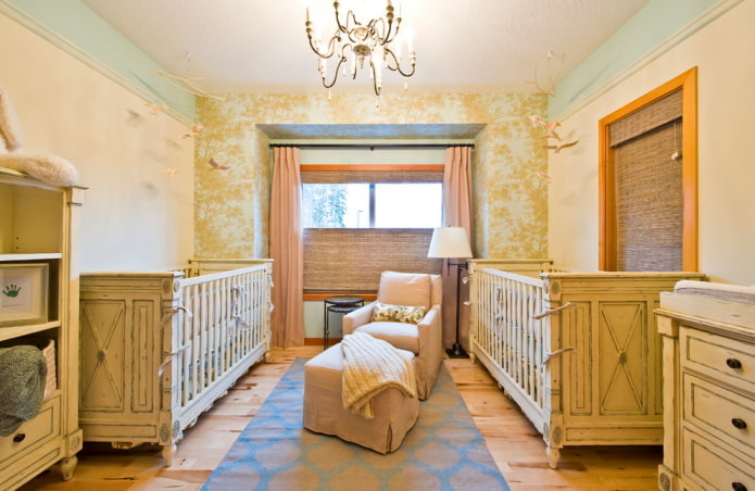 Habitación de bebé en estilo shabby chic