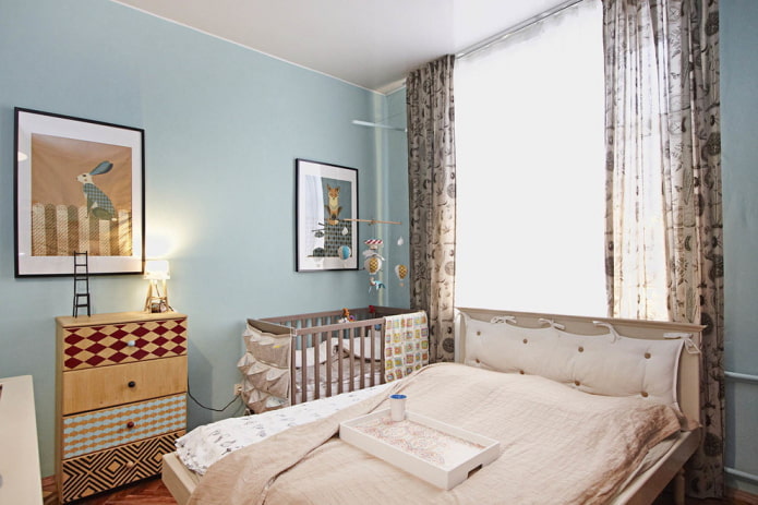 Diseño de habitación infantil en la habitación de los padres