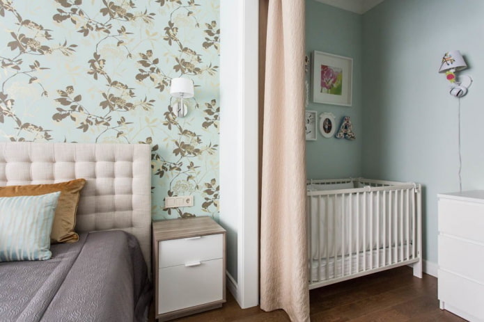 Diseño de habitación infantil en la habitación de los padres