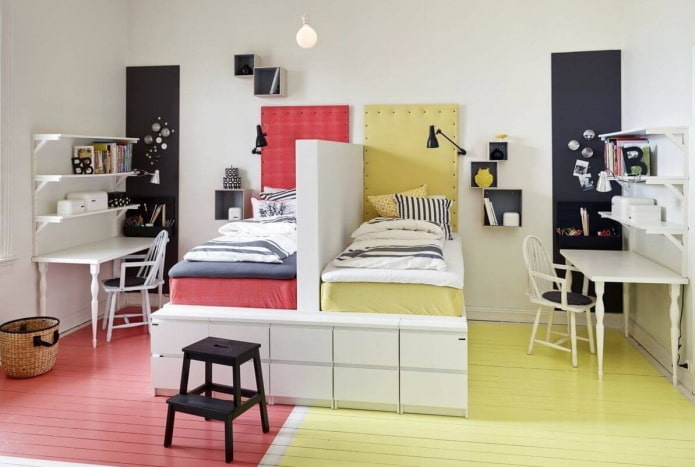 Zonificación y planificación de un dormitorio para Niños de diferente sexo