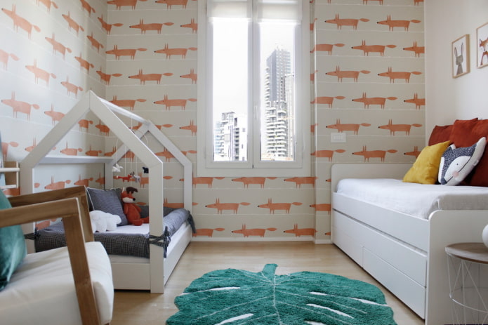 Dormitorio para dos niños de diferentes edades