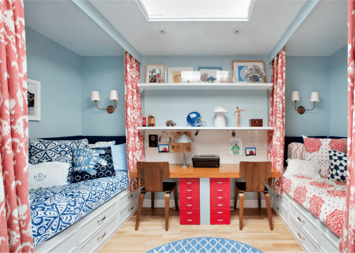 dormitorio para niños de diferentes sexos de la misma edad