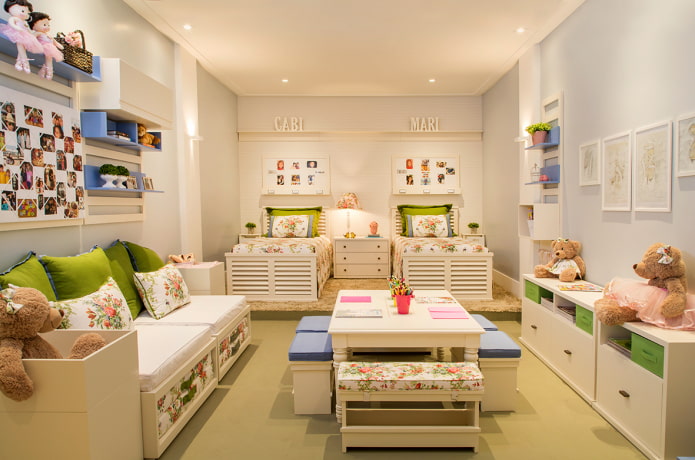 diseño de un dormitorio para tres niñas