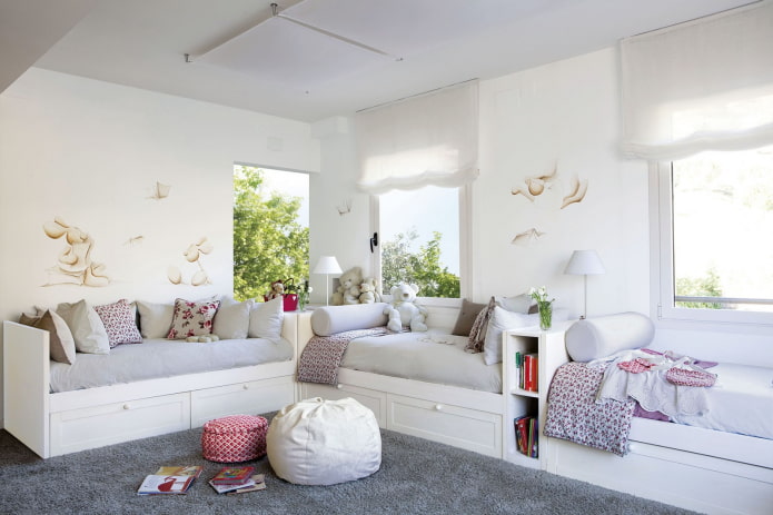 diseño de un dormitorio para tres niñas