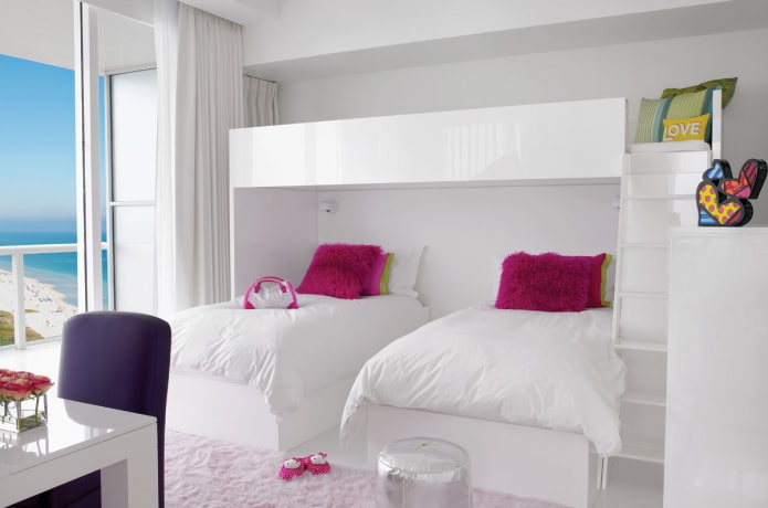 Diseño de dormitorio para tres niñas