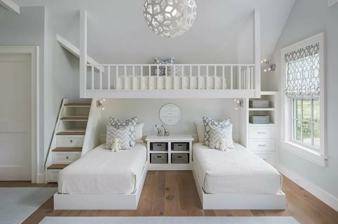 Diseño de dormitorio para tres niñas