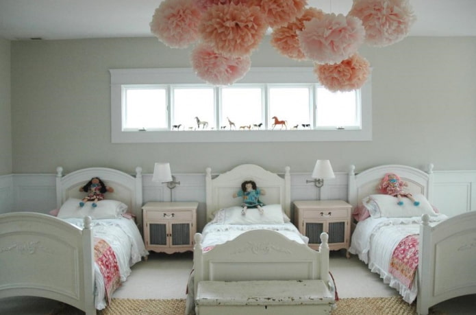 diseño de un dormitorio para tres niñas