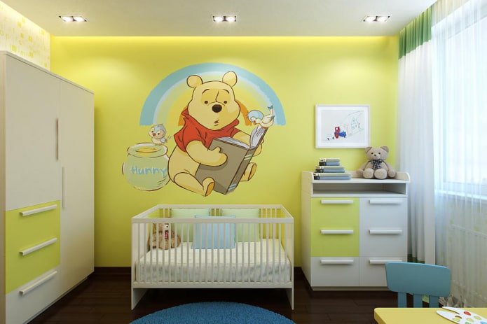 Habitación infantil en una Khrushchevka para un recién nacido