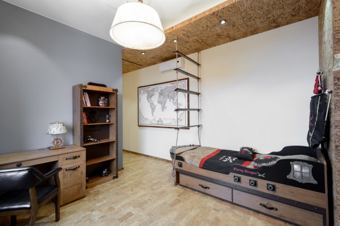 Decoración de dormitorio infantil en estilo marinero