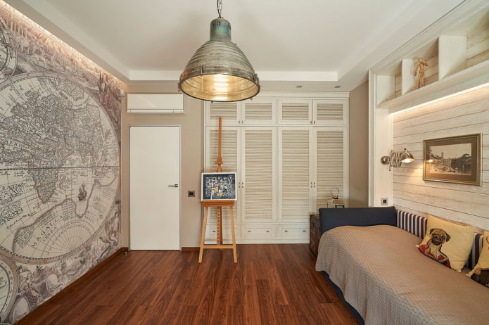 Decoración de dormitorio infantil en estilo marinero
