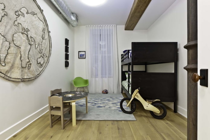 Interior de una habitación infantil estilo loft
