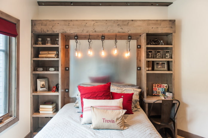 diseño de iluminación en el interior de una habitación infantil de estilo urbano