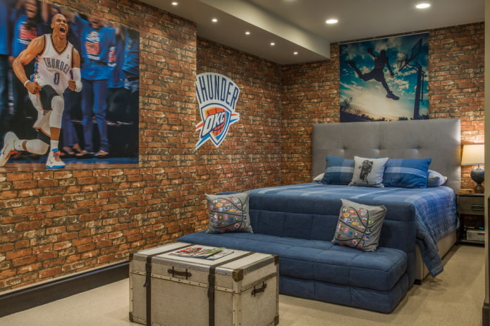 Interior de una habitación juvenil en estilo loft