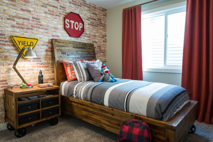 decorar una habitación infantil en estilo industrial