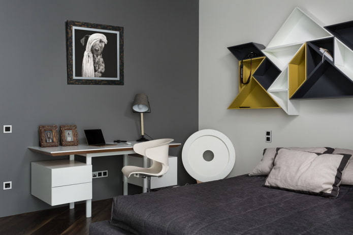 Interior de la habitación de un adolescente en estilo loft