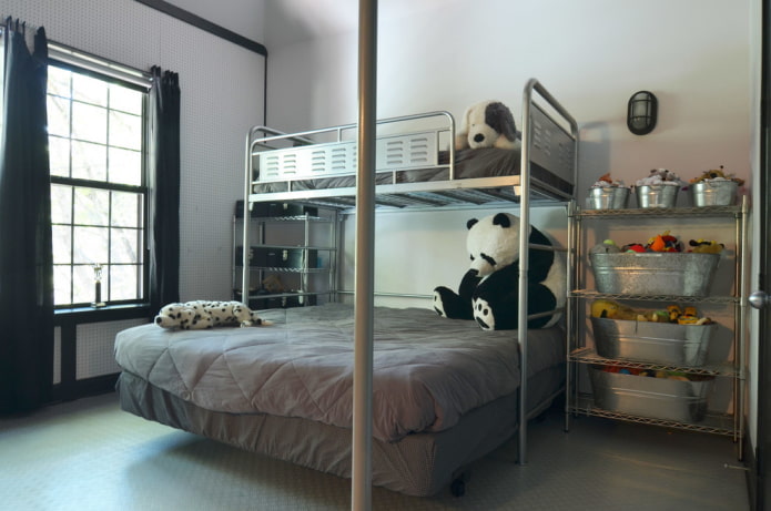 Interior de la habitación de un niño en estilo loft