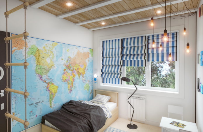 Diseño de iluminación para una habitación infantil de estilo urbano