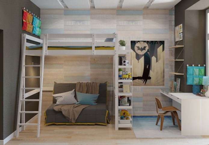 interior de una habitación infantil para niños en estilo loft