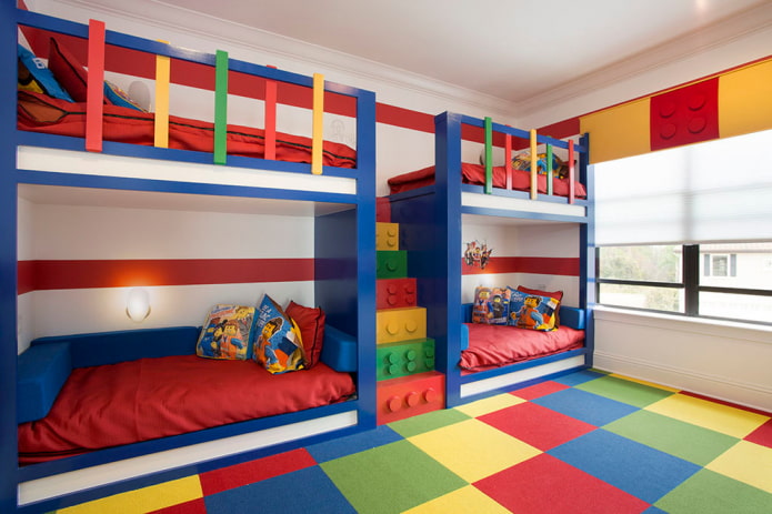 Modelo de dos niveles para la habitación infantil de un niño