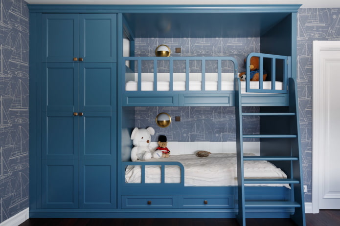 litera con armario en la habitación infantil