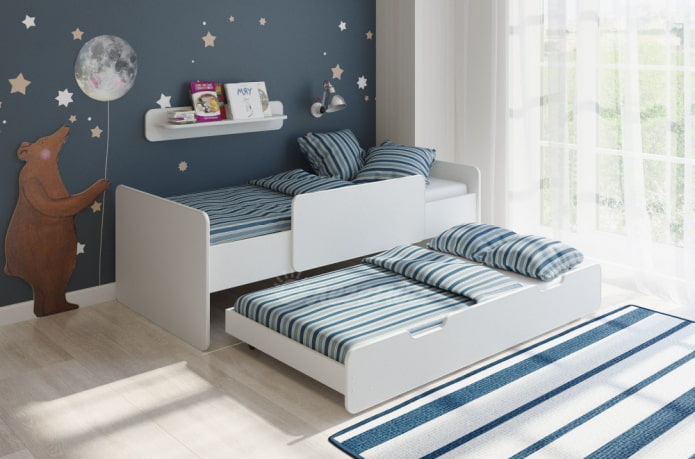 litera cama nido en habitación infantil