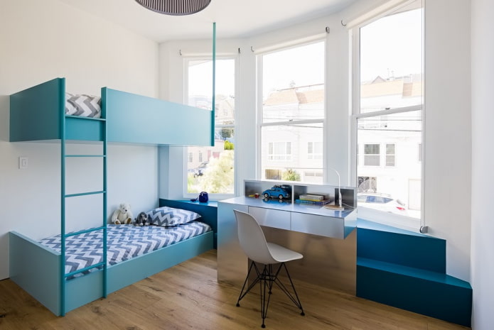Modelo de dos niveles para la habitación infantil de un niño