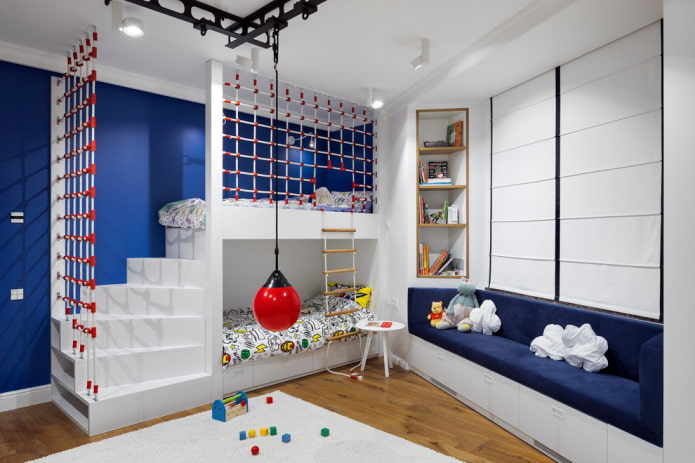 Modelo de dos niveles para la habitación infantil de un niño