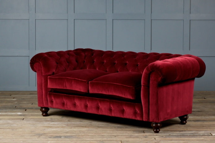 red velvet sofa
