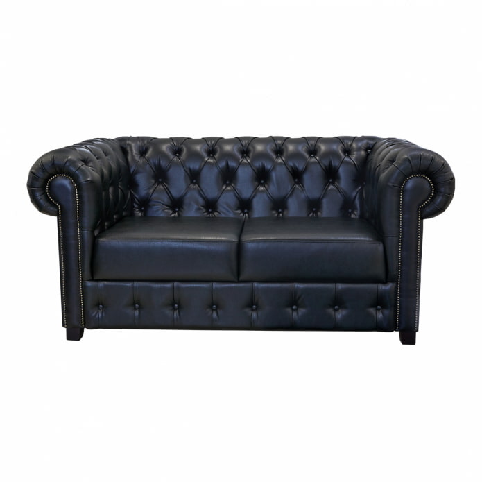 black leather sofa