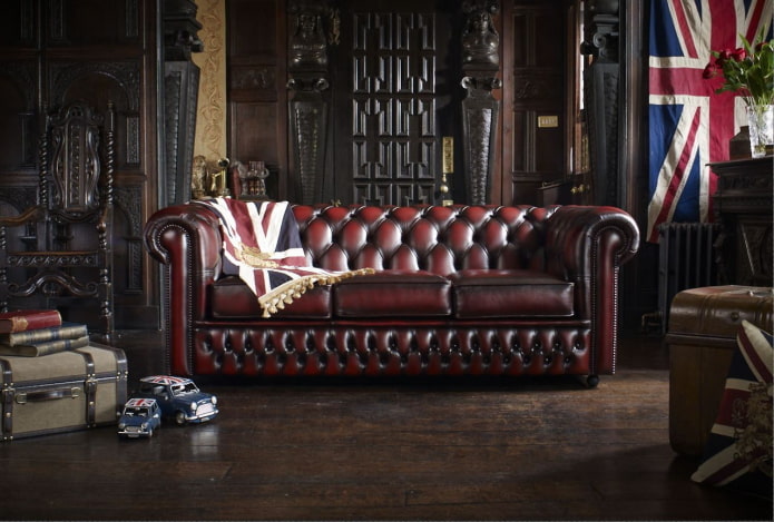 dark leather sofa