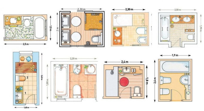 Opciones de distribución de baños pequeños