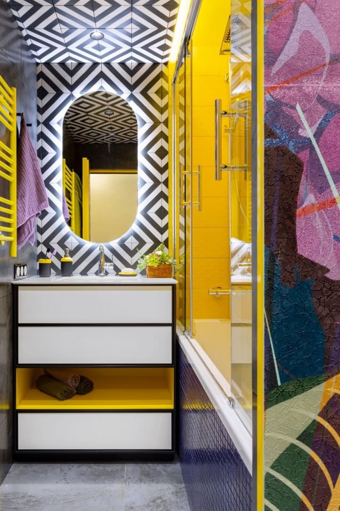 Acabado como decoración del baño