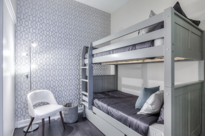 interior de un dormitorio para dos niños