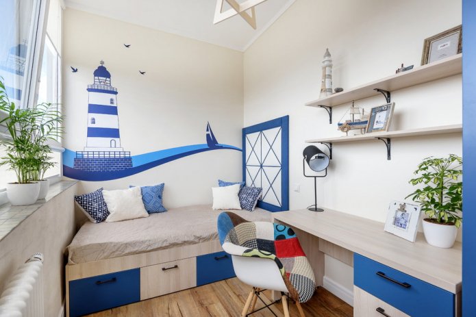 Habitación infantil para un colegial