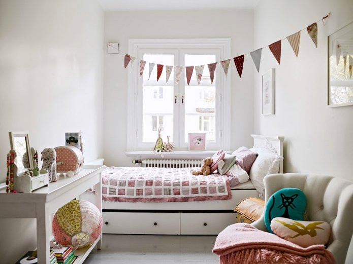 Planificación y zonificación de una habitación infantil de 9 metros cuadrados