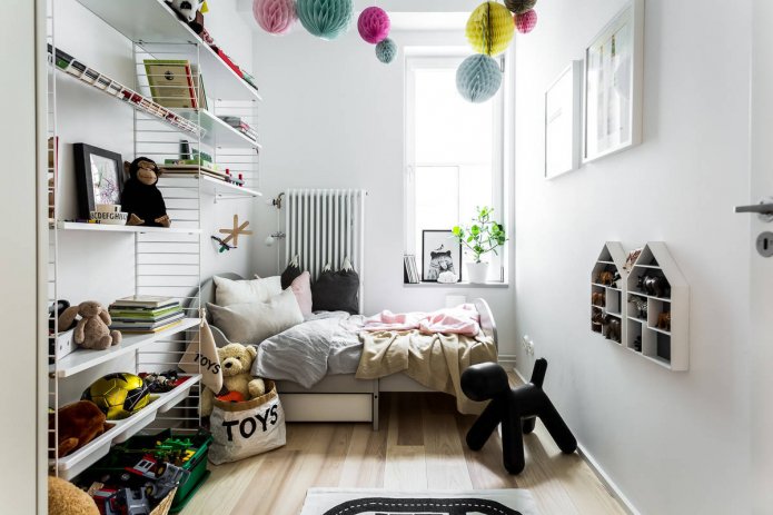 Diseño de dormitorio de 9 cuadrados para niño