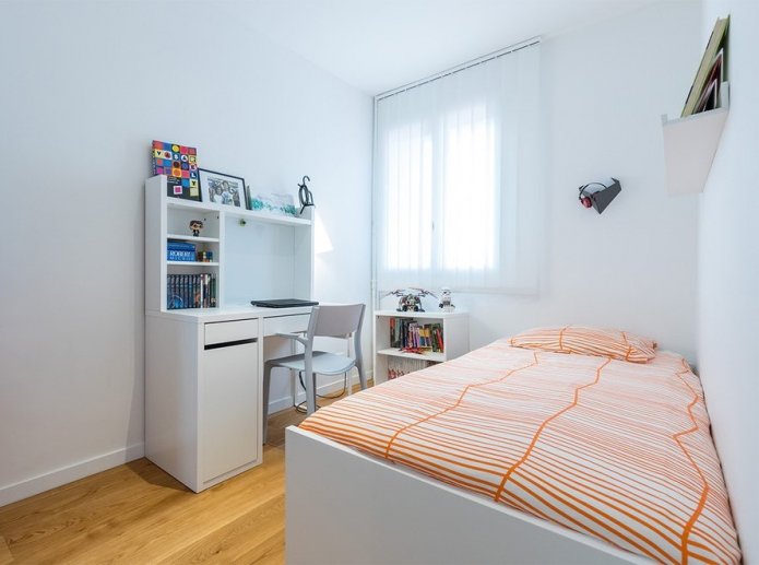 Diseño de dormitorio de 9 metros cuadrados para niño