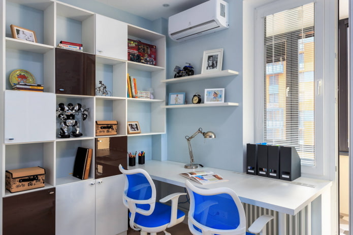área de trabajo en la habitación de los niños