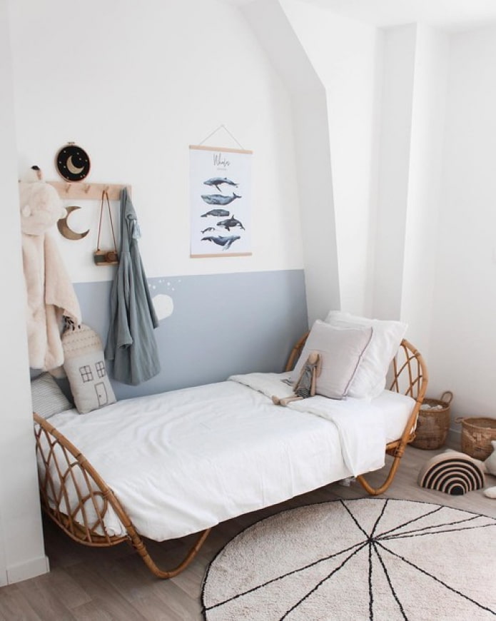 cama infantil de mimbre