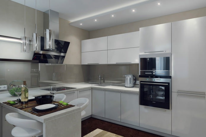 Interior de una cocina-salón de estilo moderno