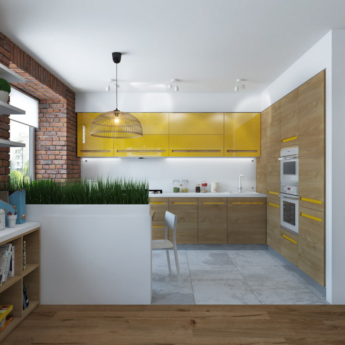 Diseño de la zona de cocina en un apartamento de dos habitaciones