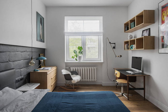 Diseño de dormitorio en un apartamento de dos habitaciones
