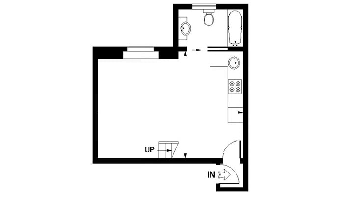 diseño de un estudio con un segundo piso