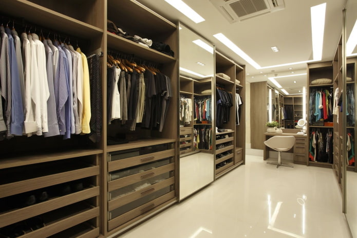vestimiento en el interior del vestidor