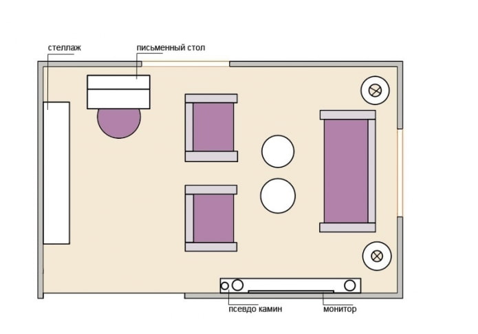 15 sq. m living layout with a work area