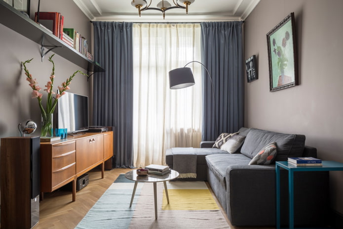 Disposición de muebles en un salón de 16 m²